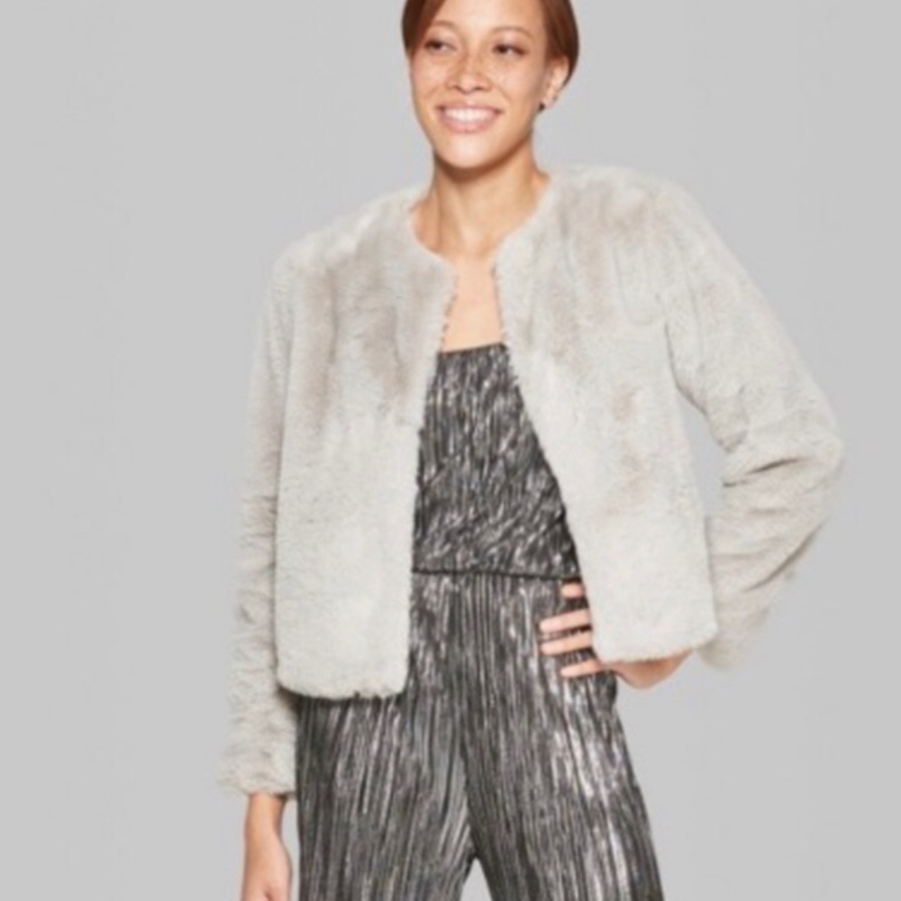 Wild Fable Gray Faux Fur Jacket - NWT
